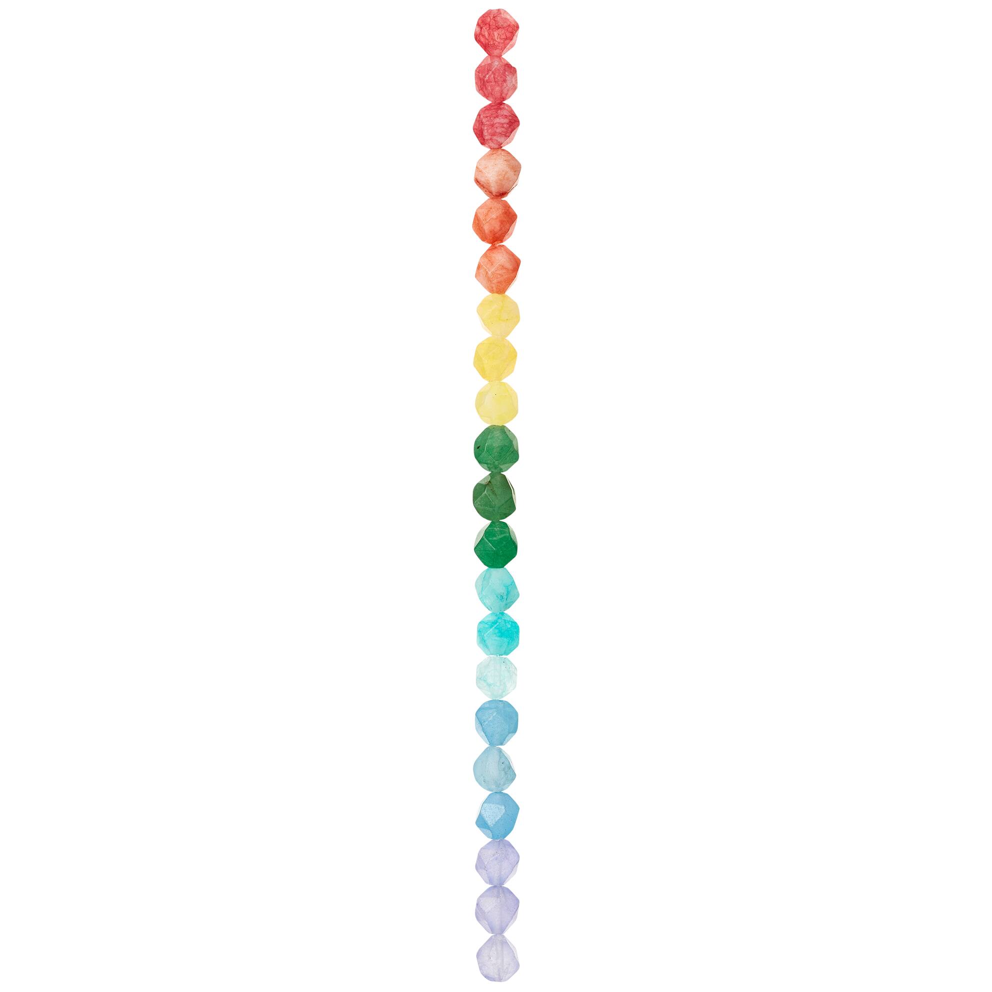 Rainbow Faceted Dyed Quartz Round Beads, 8mm by Bead Landing™